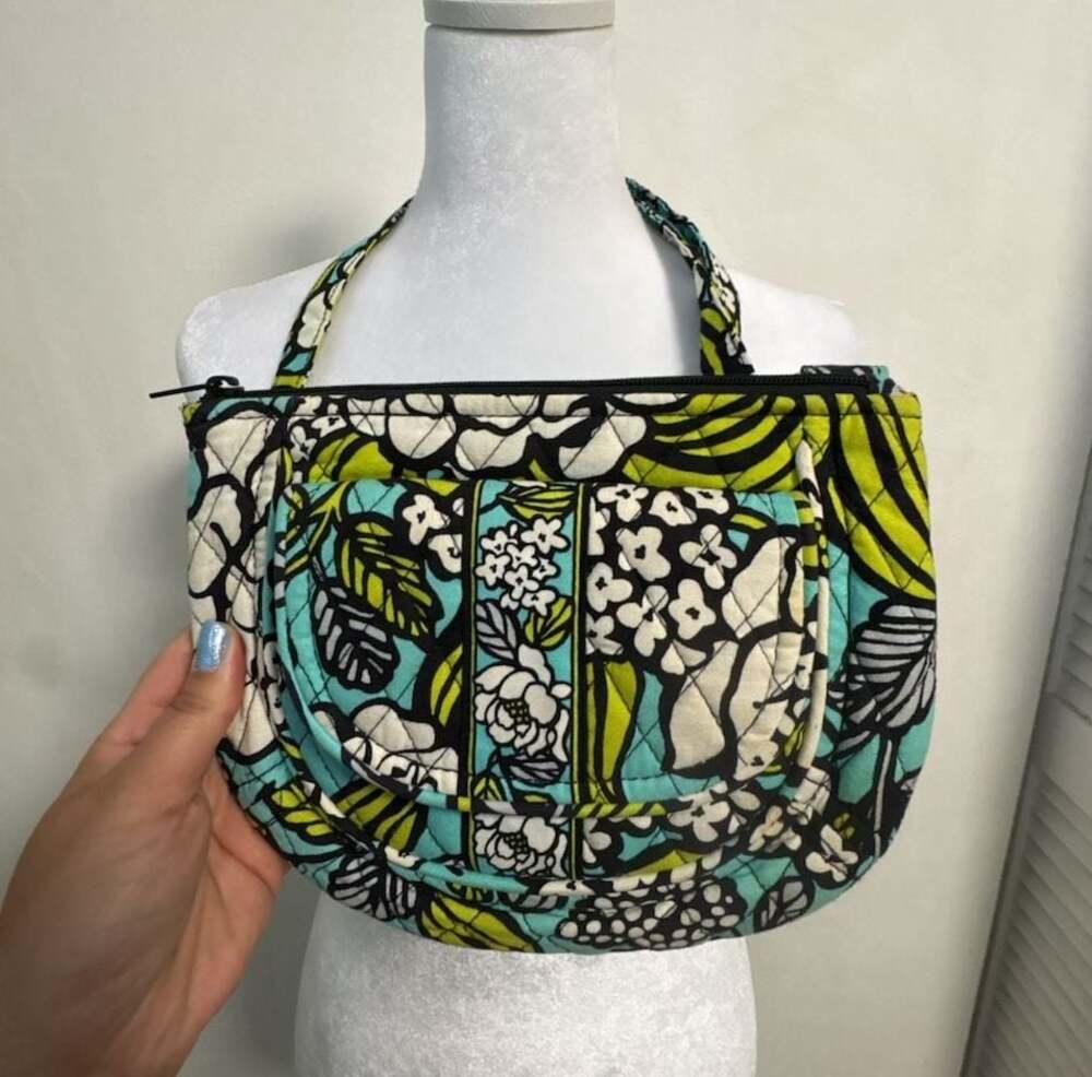 Vera Bradley Island Blooms Crossbody Bag Quilted Floral Travel ID Tropical Boho
